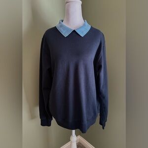 NWT Brandy Melville Navy Sweatshirt with Collar